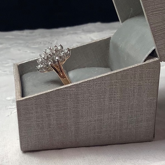 Vintage Evening rhinestone and gold plate ring - Picture 5 of 6